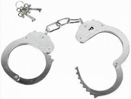Menottes en metal avec cles - Accessoires déguisement Policier