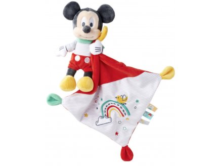 Mickey souris doudou plat 21 x 21 cm - Peluche Disney Enfant - Bb - Nicotoy