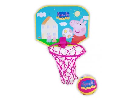 Mini basket Peppa Le Cochon + balle (Panneau 30x23 cm - Ballon �10 cm) - Jeu Plein Air Enfant
