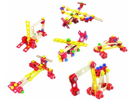 Mon coffret de construction batibloc - pieces en bois - Vilac - 2139