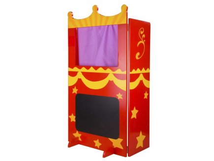 MON THEATRE DE MARIONNETTES EN BOIS - CASTELET, SCENE SPECTACLE GUIGNOL - JEU D'IMAGINATION