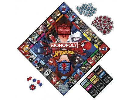 Monopoly Spiderman Marvel - Hsbro Gaming - E9072 - Jeu de société classique - DC - Spider-Man