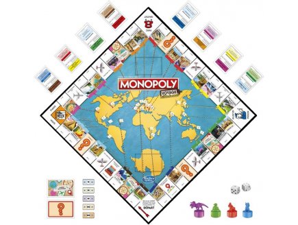 Monopoly voyage autour du monde - hasbro - f4007 - jeu de societe classique, argent