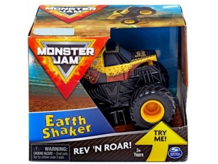 MONSTER JAM EARTH SHAKER - VEHICULE ECHELLE 1:43 - VOITURE JAUNE - SPIN MASTER