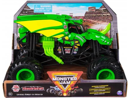 MONSTER JAM GEANT : BAKUGAN DRAGONOID - VOITURE VERTE - VEHICULE ECHELLE 1:24 - SPIN MASTER - 20144300
