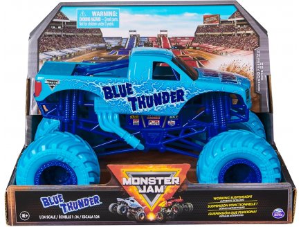 MONSTER JAM GEANT : BLUE THUNDER - VOITURE BLEUE - VEHICULE ECHELLE 1:24 - SPIN MASTER - 20144301