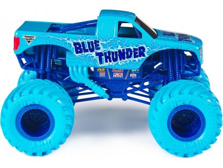 Monster jam geant : blue thunder - voiture bleue - vehicule echelle 1:24 - Spin master - 20144301