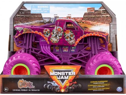 MONSTER JAM GEANT : CALAVERA - VOITURE VIOLETTE - VEHICULE ECHELLE 1:24 - SPIN MASTER - 20143046