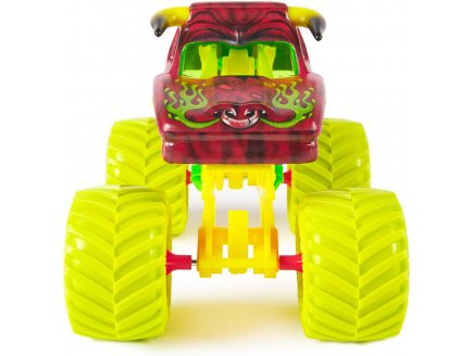 Monster jam geant : el toro loco - voiture brune et jaune - vehicule echelle 1:24 - Spin master - 20144303