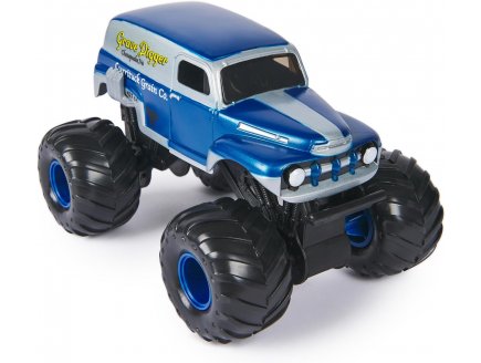 Monster jam geant : grave digger currituck grain co. - voiture bleue et grise - vehicule echelle 1:24 - Spin master - 20144302
