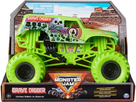 MONSTER JAM GEANT : GRAVE DIGGER - VOITURE VERT - VEHICULE ECHELLE 1:24 - SPIN MASTER - 20145453
