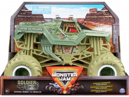 MONSTER JAM GEANT : SOLDIER FORTUNE - VOITURE VERTE - VEHICULE ECHELLE 1:24 - SPIN MASTER - 20143044
