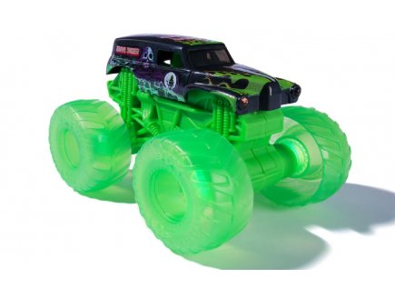 Monster Jam Grave Digger Roues lumineuses - Véhicule Miniature Noir - Echelle 1.43 - Spin Master