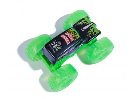 Monster Jam Grave Digger Roues lumineuses - Véhicule Miniature Noir - Echelle 1.43 - Spin Master