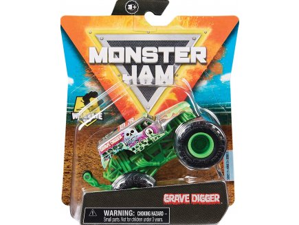 MONSTER JAM GRAVE DIGGER - VEHICULE MINIATURE METAL GRIS ET VERT - SPIN MASTER