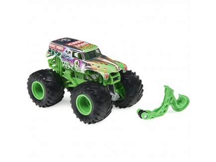 Monster jam grave digger - vehicule miniature metal gris et vert - Spin master