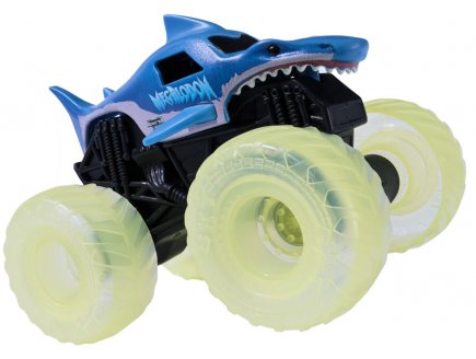 Monster Jam Mégalodon roues lumineuses - Véhicule Miniature Noir - Echelle 1.43 - Spin Master