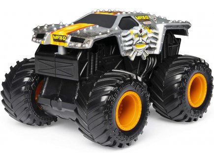 Monster jam rev 'n roar - vehicule echelle 1:43 - voiture jaune - Spin master