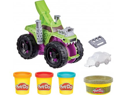 Monster truck : camion wheels vert et violet + 4 pot de pate a modeler play-doh - Hasbro - f1322