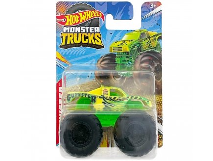 Monster Trucks Gunkster - Véhicule Miniature Jaune et Vert - Echelle 1.70 - Mattel