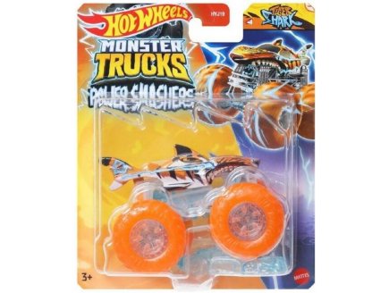 Monster Trucks Hot Wheels Tiger Shark - Série Power Smashers - Véhicule Métal Échelle 1:64 - Mattel - HYJ21