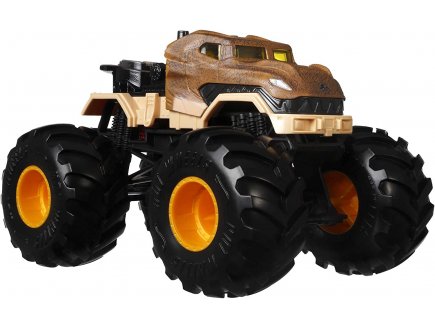 Monster trucks oversized : jurassic world tyrannosaurus rex - voiture dino brun - vehicule echelle 1:24 - spin master - gwk96