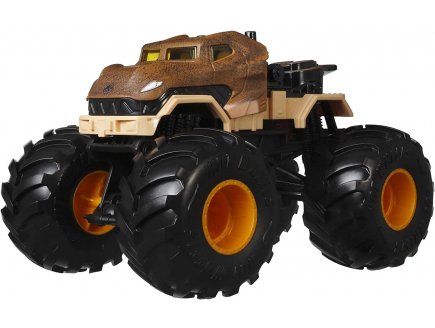 Monster trucks oversized : jurassic world tyrannosaurus rex - voiture dino brun - vehicule echelle 1:24 - spin master - gwk96