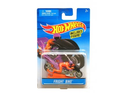 MOTORCYCLE FRIGHT BIKE - HOT WHEELS - MOTO ORANGE ET VIOLET - MINIATURE AVEC FIGURINE - MATTEL - CGC14