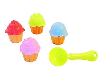 MOULES A SABLE CUPCAKE ET CUILLERE A GLACE - JOUET DE PLAGE