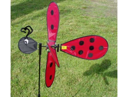 MOULIN A VENT COCCINELLE LIZZY 75 X 65 CM - GIROUETTE - DECORATION JARDIN, TERRASSE