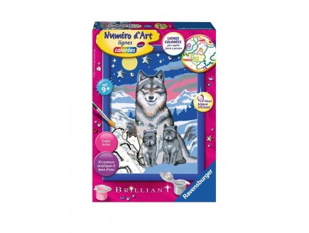 NUMERO D'ART BRILLANT FAMILLE DE LOUPS - RAVENSBURGER - 29667 - PEINTURE