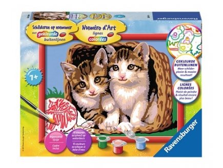 NUMERO D'ART CHATONS DANS UNE CORBEILLE - RAVENSBURGER - 28614 - PEINTURE