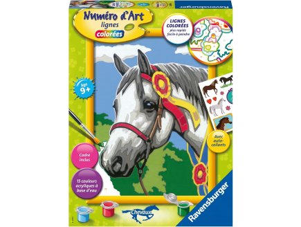 NUMERO D'ART CHEVAUX BLANC DANS LE PRE - RAVENSBURGER - 200955