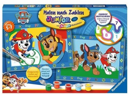 NUMERO D'ART JUNIOR PAT PATROUILLE - PAW PATROL - RAVENSBURGER - 202867 - KIT PEINTURE