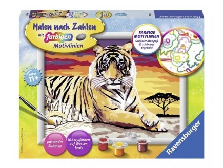 NUMERO D'ART REPOS DU TIGRE MAJESTUEUX - RAVENSBURGER - 28553 - PEINTURE