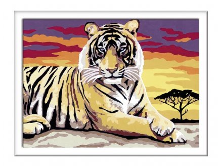 Numero d'art repos du tigre majestueux - Ravensburger - 28553 - peinture