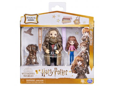 PACK AMITIE FIGURINES MAGICAL MINIS HARRY POTTER : HERMIONE GRANGER, RUBEUS HAGRID, FANG - WIZARDING WORLD - SPIN MASTER - 20133241
