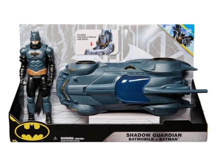 Pack Batmobile et Figurine Batman 30 cm - Vehicule DC Comics - Shadow Guardian - Spin Master