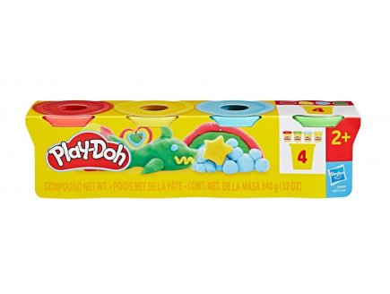 Pack de 4 pots de pate à modeler Couleurs Classiques Play-Doh - Hasbro - G0688 - Jeu créatif