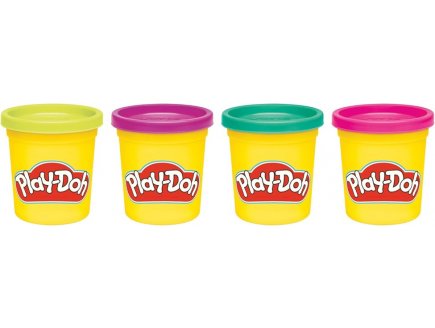 Pack de 4 pots de pate � modeler Couleurs Vives Play-Doh - Hasbro - G0689 - Jeu cr�atif