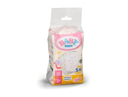 Pack de 5 couches poupon 43 cm Baby Born - Zapf Creation - Accessoire soin poupe