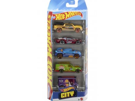PACK DE 5 VEHICULES HOT WHEELS : HW CITY - MATTEL - JBJ75 - SET VOITURES MINIATURES