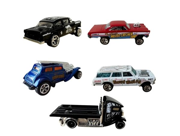 Pack de 5 véhicules Hot Wheels : HW Gassers - Mattel - JBJ84 - Set voitures miniatures