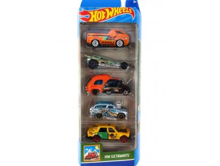 PACK DE 5 VEHICULES HOT WHEELS : HW GETAWAYS - MATTEL - HTV46 - SET VOITURES MINIATURES