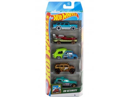 Pack de 5 v�hicules Hot Wheels : HW Getaways - Mattel - JBJ77 - Set voitures miniatures