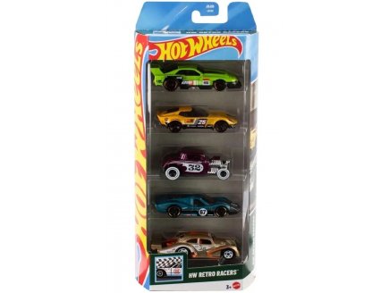 Pack de 5 v�hicules Hot Wheels : Retro Racers - Mattel - JBJ86 - Set voitures miniatures
