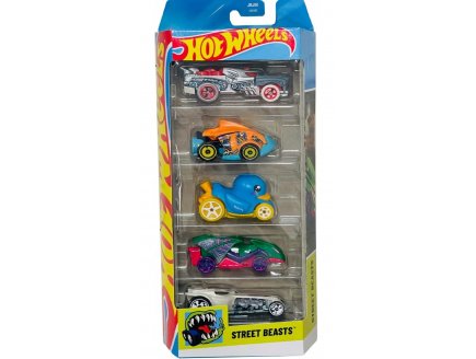 Pack de 5 v�hicules Hot Wheels : Street Beasts - Mattel - JBJ90 - Set voitures miniatures