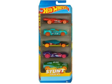 Pack de 5 v�hicules Hot Wheels : Stunt Tracks - Mattel - JBJ81 - Set voitures miniatures