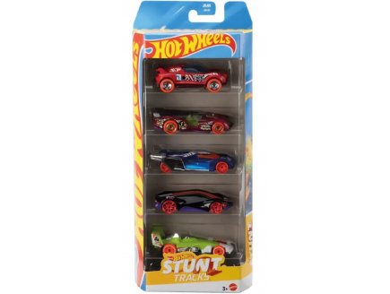 Pack de 5 véhicules Hot Wheels : Stunt Tracks - Mattel - JBJ83 - Set voitures miniatures