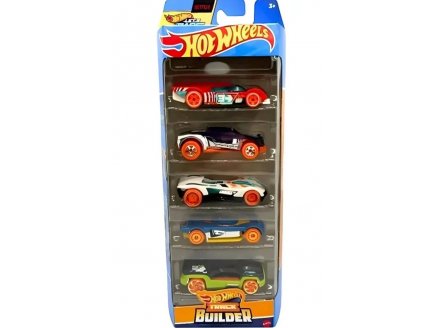 PACK DE 5 VEHICULES HOT WHEELS : TRACK BUILDER - MATTEL - HTV52 - SET VOITURES MINIATURES